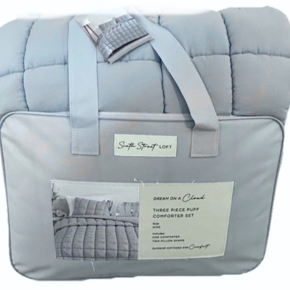 Sixth Street Loft Blue 3 Piece King Comforter Set 104”x90”